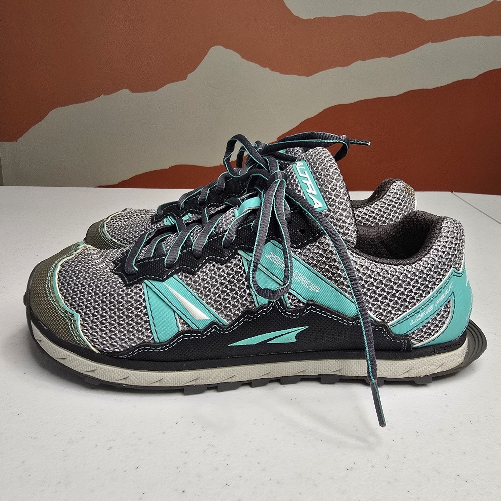 Altra Lone Peak 3.5 Trail Running Shoes Gray Teal Women's 7‎ Activewear - Picture 4 of 9